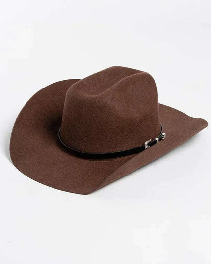 Stylish Women's Wide Brim Wool Cowboy Hat with Buckle Accent - Fall/Winter Collection (M/L Size)