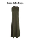 Green Satin dress / XS