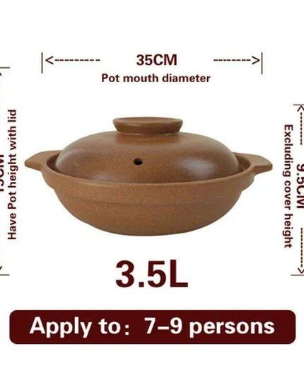 Traditional Unglazed Chinese Clay Casserole - Authentic Stew Pot for Gas Stove Cooking
