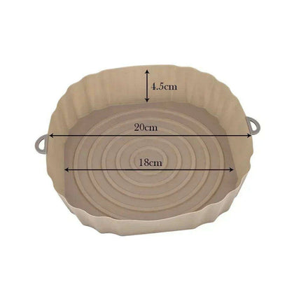 Sustainable 18CM Silicone Air Fryer Tray - Reusable Basket for Health-Conscious Cooking