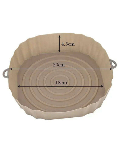 Sustainable 18CM Silicone Air Fryer Tray - Reusable Basket for Health-Conscious Cooking