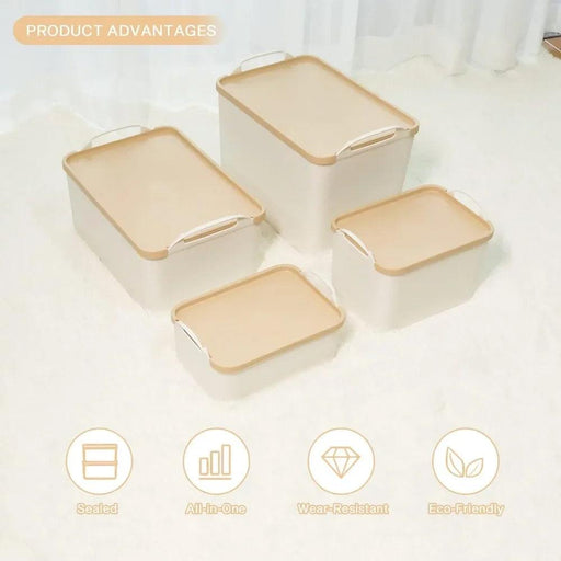 Versatile 8-Piece White Plastic Storage Bins Set for Ultimate Organization