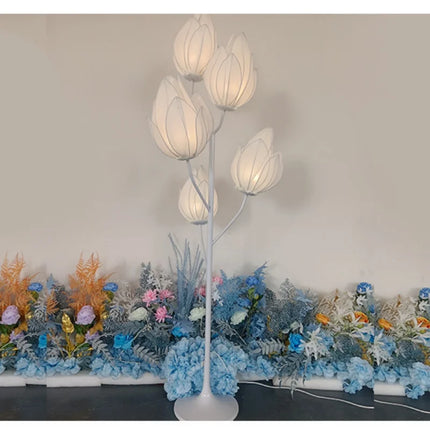 Magnolia Flower Wedding Floor Lamp | Elegant Iron & Lace Décor Light