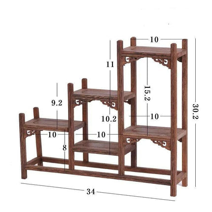 Handcrafted Wooden Display Stand for the Traditional Kung Fu Tea Ceremony