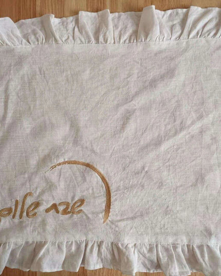 Custom Embroidered Linen Napkin Set - Luxurious Monogrammed Elegance for Any Event