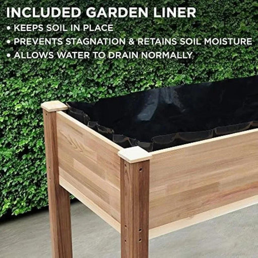 Raised Canadian Cedar Garden Bed | Elevated Wood Planter for Growing Fresh Herbs, Vegetables, Flowers