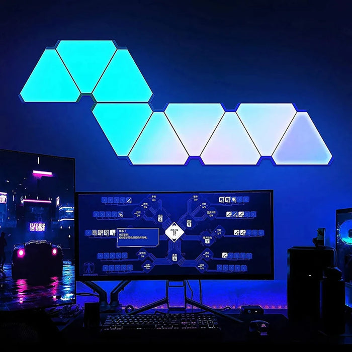 Quantum Triangle Smart LED Wall Light - Color-Changing Lamp for DIY enthusiasts