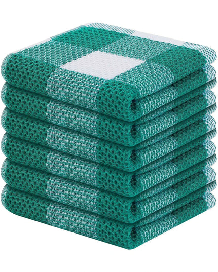 Elegant Cotton Waffle Weave Kitchen Towel and Scrubbing Pad Collection