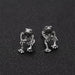 Whimsical Silver Frog Studs - Fun Gothic Punk Earrings for Distinctive Women