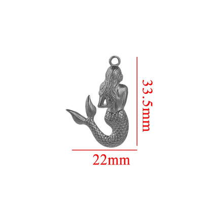 5PCS Stainless Steel Lobster Charms Mermaid Crab Connectors Gold-Plate
