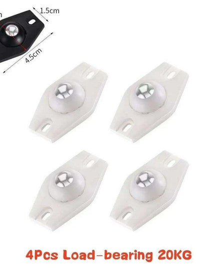 4-Pack Premium Heavy Duty Stainless Steel Furniture Casters with 360° Mobility and Easy Peel-and-Stick Installation (Load Capacity: 20/200Kg)