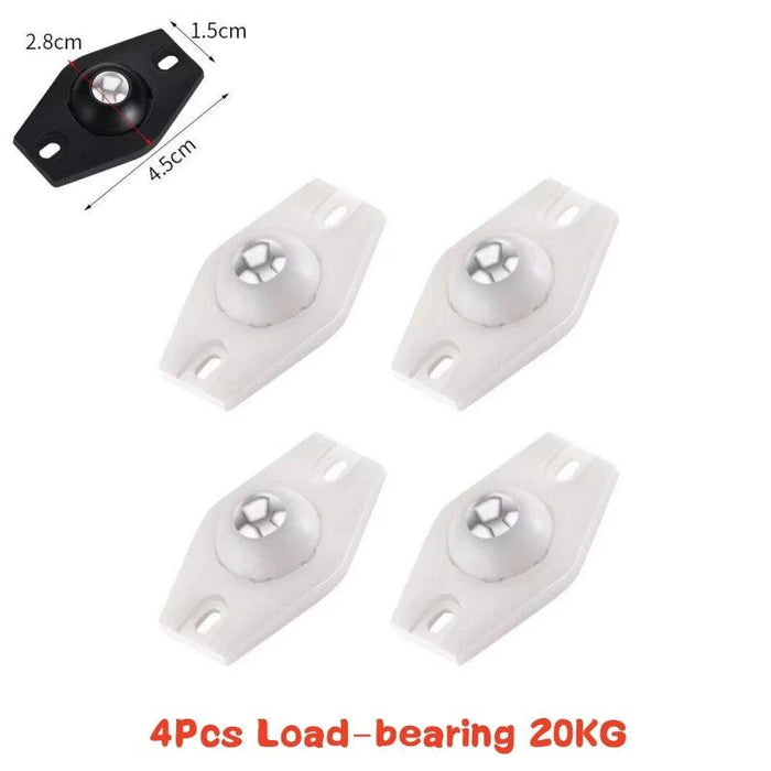 4-Pack Premium Heavy Duty Stainless Steel Furniture Casters with 360° Mobility and Easy Peel-and-Stick Installation (Load Capacity: 20/200Kg)