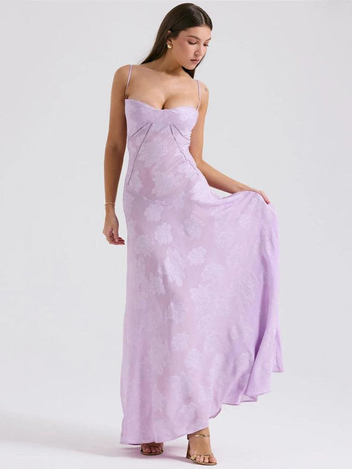 Stunning Backless A-line Maxi Dress with Adjustable Straps – Ideal for Celebratory Events & Summer Gatherings