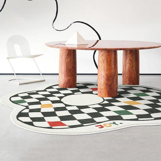 Retro Chic Checkerboard Plush Area Rug - Luxurious Home Enhancement