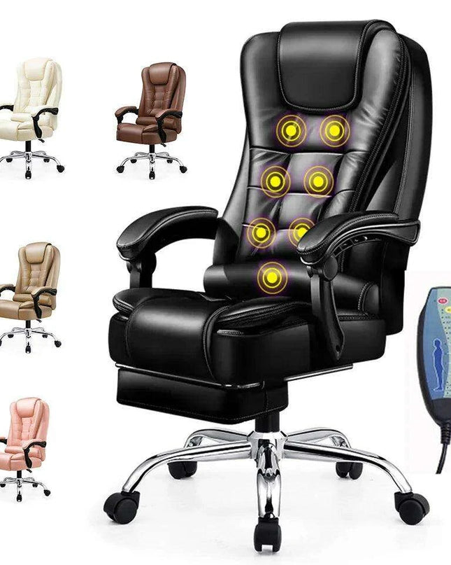 Premium Comfort Leather Massage Swivel Recliner for Enhanced Workspace Relaxation