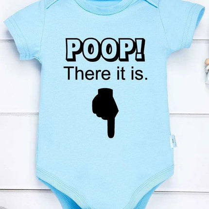 "Poop There It Is!" Funny Cotton Infant Romper - Unisex Baby Onesie