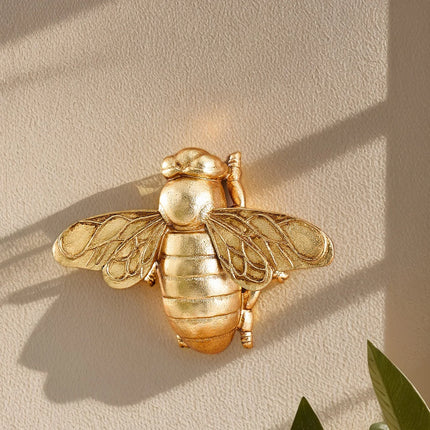 Golden Bee Wall Sculpture – Decorative Metal Wall Art