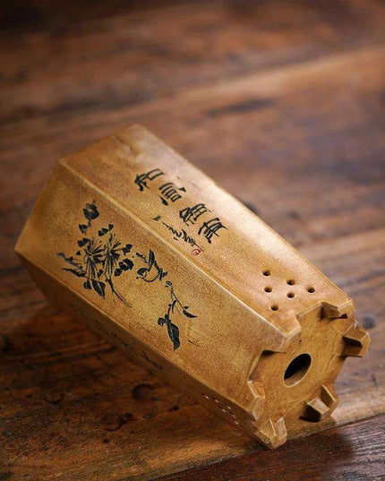 Elegant Hexagonal Ceramic Planter Inspired by Traditional Chinese Design for Succulents