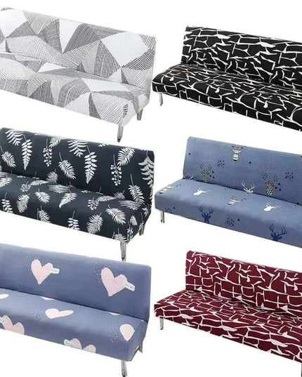 Elegant Stretch Slipcover for Futon Sofa with Stylish Print
