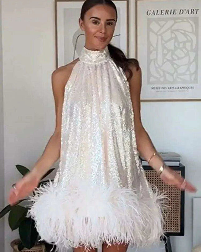 Glistening Sequin Mini Dress - Ideal for Chic Evening Events