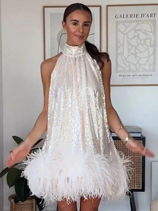Glistening Sequin Mini Dress - Ideal for Chic Evening Events