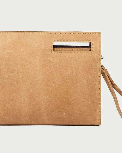 Sophisticated Leather Briefcase and Clutch Set with Unique Crazy Horse Features