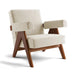Nordic Elegance Leather Accent Chair - Elevate Your Space with Timeless Comfort