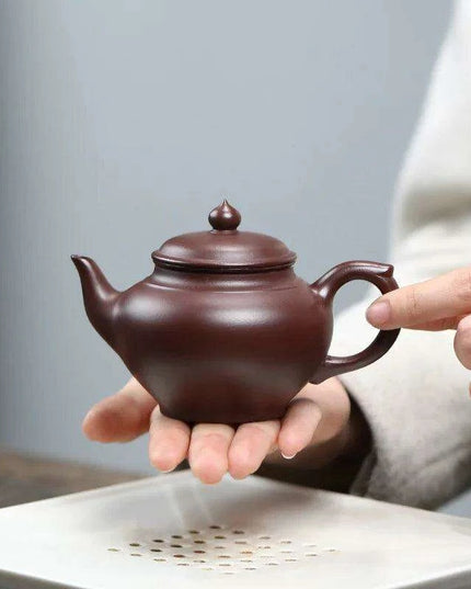Handcrafted 170ML Purple Clay Teapot with Integrated Strainer - Authentic