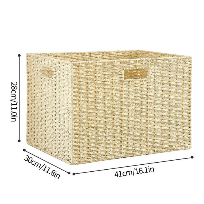 Stylish Woven Storage Basket – Versatile Organizer for Toys, Snacks, and Clothing with Convenient Handles