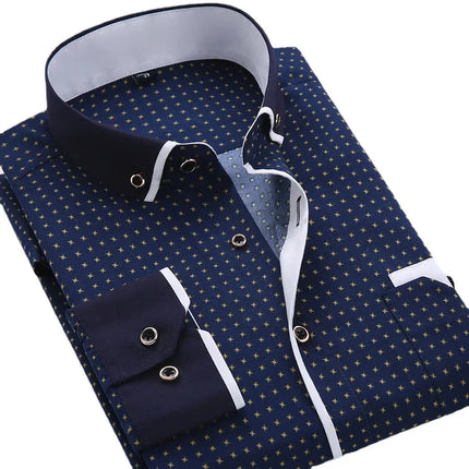 Men's Floral Button-Down Shirt — Long Sleeve, Slim Fit, S–5XL | Très Élite