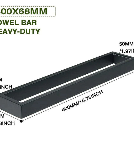 Versatile Matte Black Stainless Steel Towel Rack with Adjustable Sizing and Wall Mounting Flexibility
