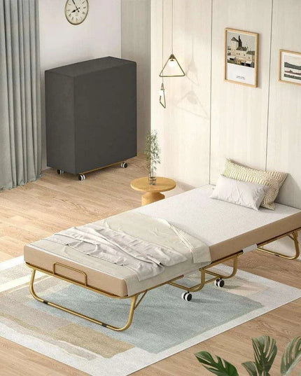 Luxurious Gold Convertible Folding Sofa Bed with Comfortable Mattress - 75” x 31”