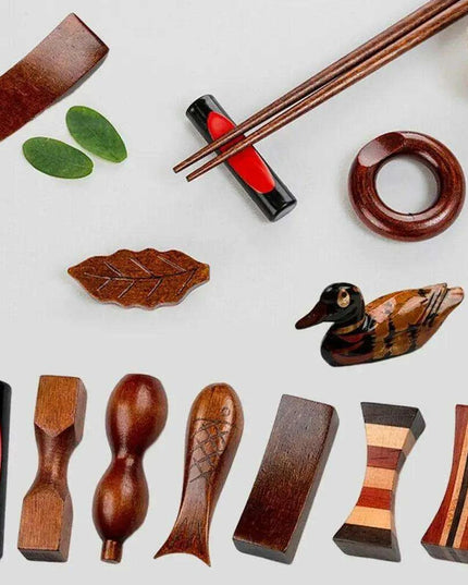 Sophisticated Wooden Japanese Chopstick Holder for Elevated Dining Experience