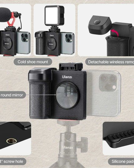Smartphone Photography Upgrade Kit with Wireless Remote & Built-in Makeup Mirror