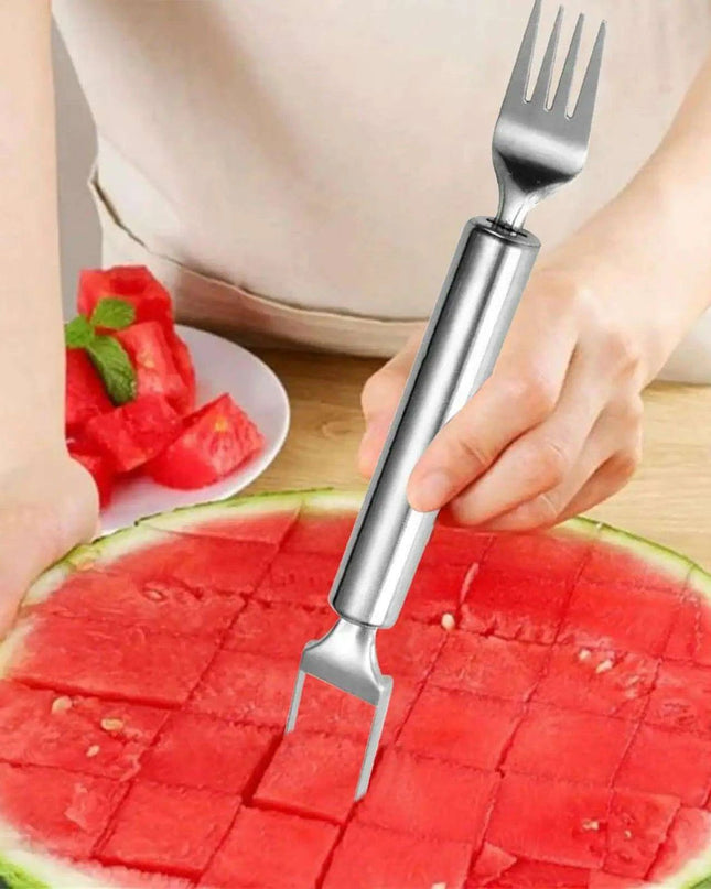 Ultimate 2-in-1 Stainless Steel Fruit Cutter and Serving Tool