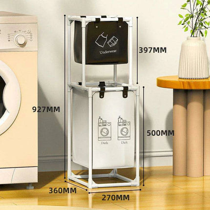 Sleek Monochrome Laundry Organizer Set with Quick Assembly - Available in Two Sizes