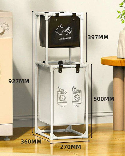 Sleek Monochrome Laundry Organizer Set with Quick Assembly - Available in Two Sizes