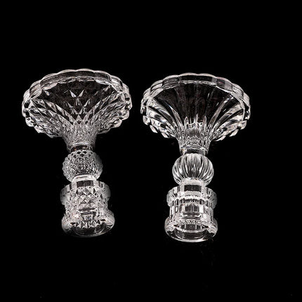 Vintage Clear Glass Candlestick Holder — Dinner & Wedding Decor