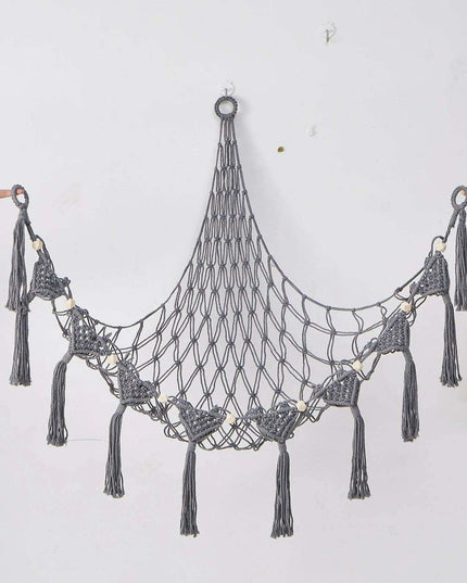 Stylish Bohemian Macrame Toy Storage Hammock with Chic Design