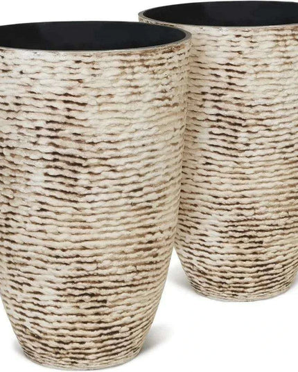 Elegant Large Stone Finish Outdoor Planters for Landscaping Excellence