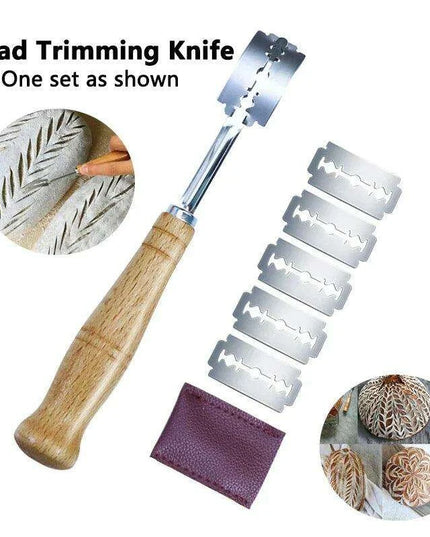Elegant Artisan Bread Cutting Set with Luxe Leather Case