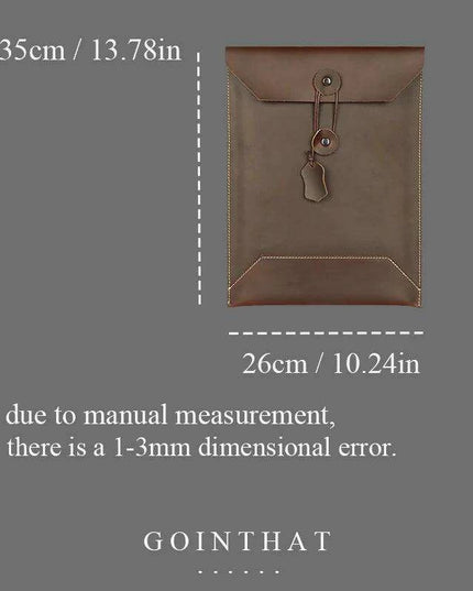 Sleek Leather A4 Document Organizer and Tech Case - Your Essential Business Companion