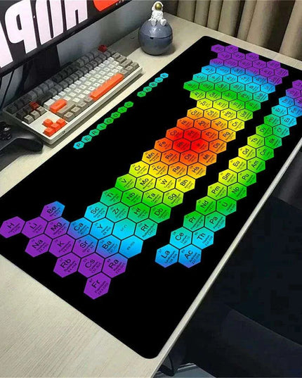 Colossal Gaming Mouse Pad with Vibrant Periodic Table Artwork - Exceptional Precision and Enduring Durability