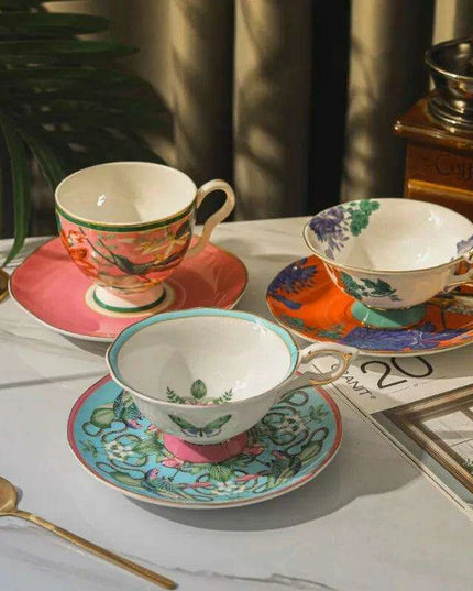Enchanting Butterfly Haven Bone China Tea Cup and Saucer Collection