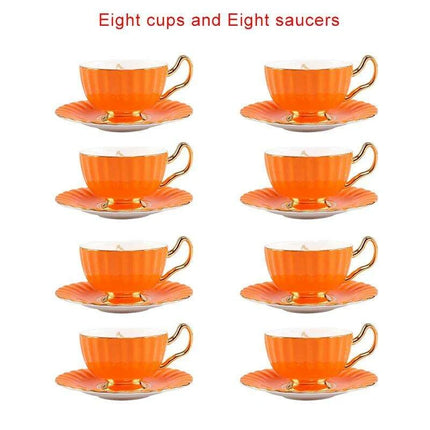 Elegant Heritage: Exquisite Bone China Tea and Coffee Set with 24K Gold Accents