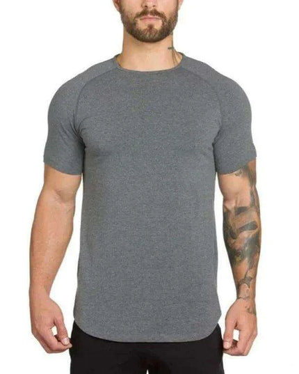 Men's Hip Hop Summer Cotton Fitness T-Shirt - Short Sleeve Bodybuilding Tee