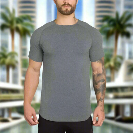 Casual Cotton Short Sleeve Gym Tee for Men - Summer Hip Hop Style Bodybuilding Shirt