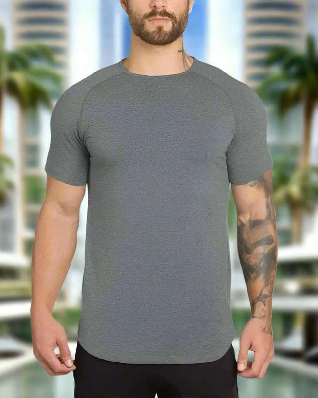 Casual Cotton Short Sleeve Gym Tee for Men - Summer Hip Hop Style Bodybuilding Shirt