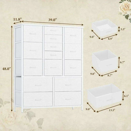 Elegant 15-Drawer Chest with Organizers for Stylish Bedroom Storage