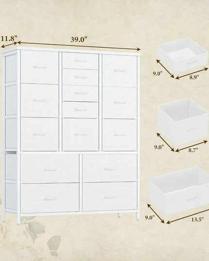 Elegant 15-Drawer Chest with Organizers for Stylish Bedroom Storage